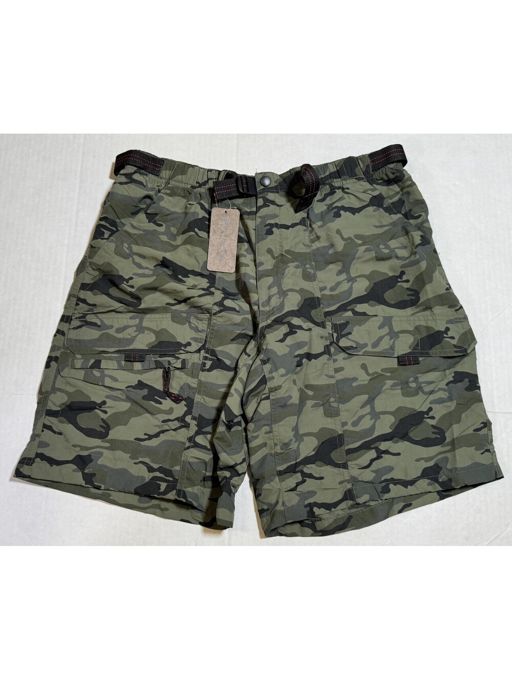 Marino Bay Green Camo Lightweight Cargo Shorts Men's Size L NEW